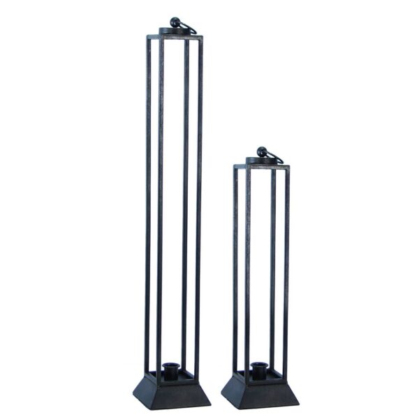 Vip Iron 26 in. Black Open Air Lanterns Set of 2